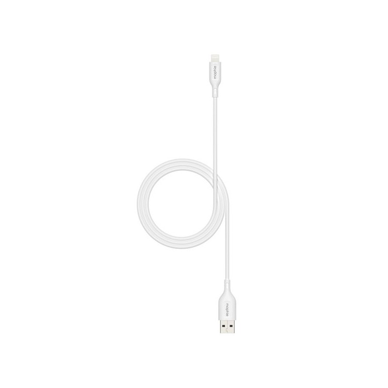ZAGG mophie Essentials Lightning to USB-A Cavo per Ricarica Rapida e Trasferimento Dati, PVC, Duraturo, Robusto, 12W, 3m, Nero