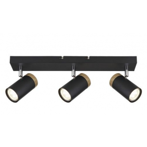 Brightstar S412/3 BLACK Spotlight with Wood Finish