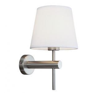 Brightstar WB276 SATIN Satin Chrome Wall Bracket with White Fabric Shade