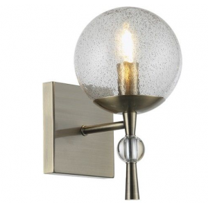 Brightstar WB398/1 ANTIQUE Metal Wall Bracket with Speckled Glass Antique Bronze