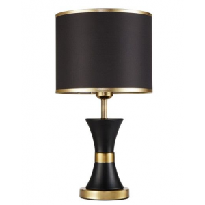 Brightstar TL698 BLACK/GOLD Metal Table Lamp with Black Shade