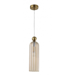 Bright Star Lighting PEN855 GOLD Metal Pendant with Cognac Colour Glass