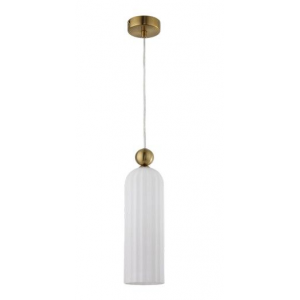 Brightstar PEN854 WHITE Metal Pendant with White Fluted Glass