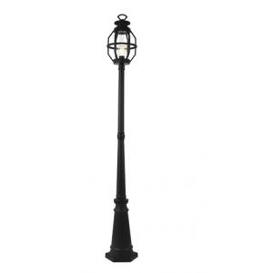 Brightstar LFL039 BLACK Aluminium and Clear Glass Standing Lantern