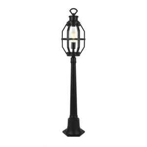Brightstar LFL038 BLACK Aluminium and Clear Glass Standing Lantern