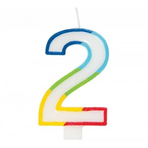 Casey 7cm Multicolor Numerical Birthday Candle - Nr.2