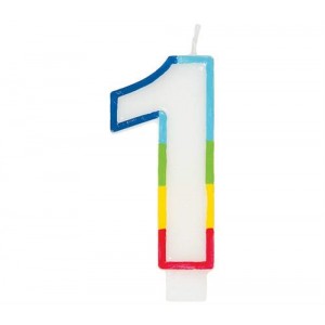 Casey 7cm Multicolor Numerical Birthday Candle - Nr.1