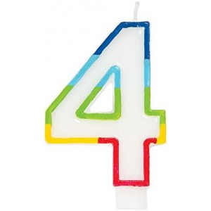 Casey 7cm Multicolor Numerical Birthday Candle - Nr.4