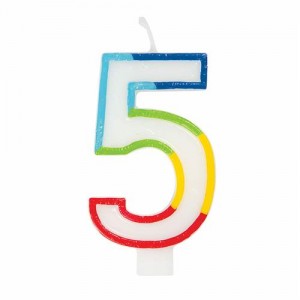 Casey 7cm Multicolor Numerical Birthday Candle - Nr.5