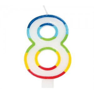 Casey 7cm Multicolor Numerical Birthday Candle - Nr.8