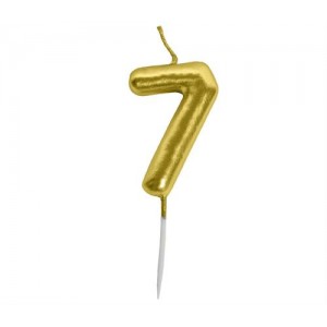 Casey 10cm Gold Numerical Birthday Candle - Nr.7