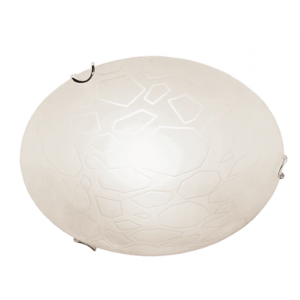 Bright Star Lighting CF3402S CHR Small Frosted Patterned Glass Fitting with Polished Chrome Clips