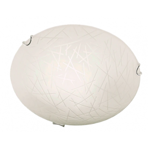 Bright Star Lighting CF3403S CHR Small Frosted Patterned Glass Fitting with Polished Chrome Clips