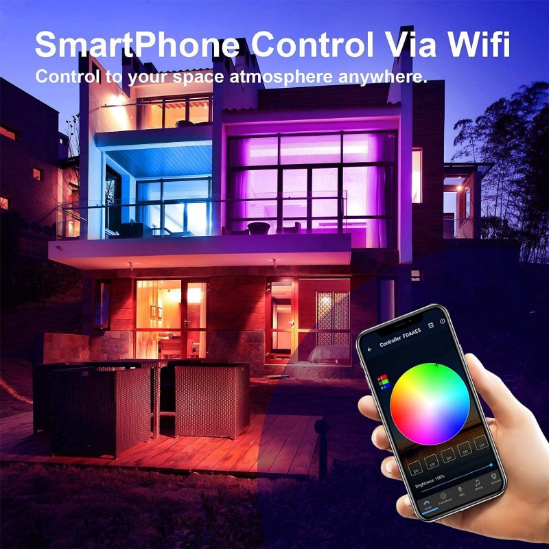 Mini RGB Wifi LED Controller and Remote - Works with Alexa and Google ...