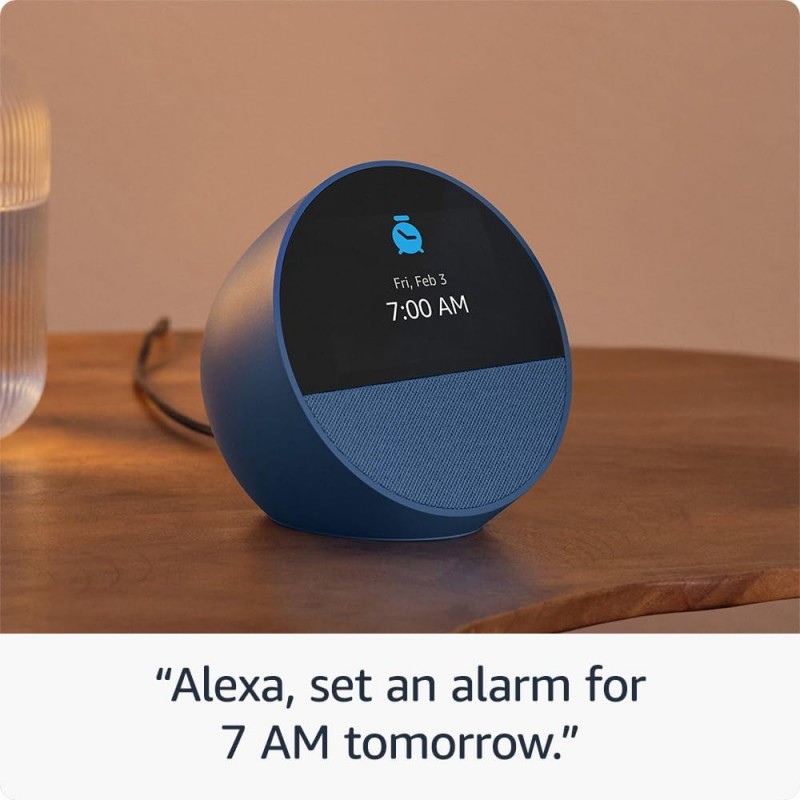 Amazon Echo Spot (2024) - Smart Alarm Clock with Vibrant Sound