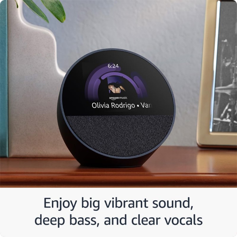 Amazon Echo Spot (2024) - Smart Alarm Clock with Vibrant Sound