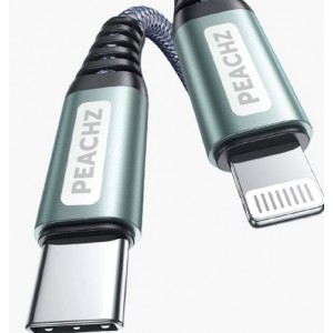 Peachz Lightning Cable to USB C 20W iPhone Compatible Fast Charger Cord