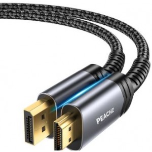 Peachz 4K 2 Meter DisplayPort to HDMI Cable Male Video DP to HDTV