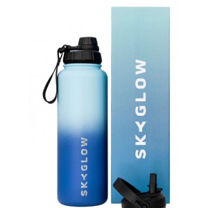 SkyGlow Double Wall 1.2L Water Bottle for Gym/Sports- Sea Waves