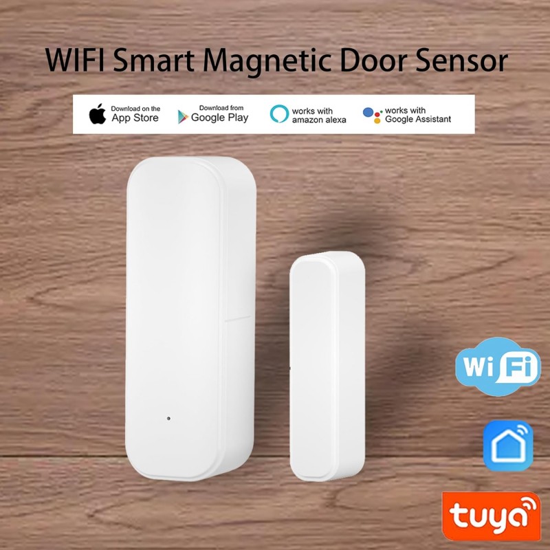 thumbnail image 2 of Tuya WiFi Door Window Sensor | Works With Alexa, Google Assistant, SmartThings | Smart Home Security 2 of 11