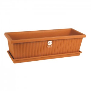 Sebor Window Box &amp; Saucer Set - 50cm - Terracotta