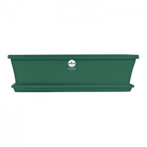 Sebor Sill Planter &amp; Saucer Set - 50cm - Green