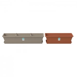 Sebor Sill Planter &amp; Saucer Set - 50cm - Charcoal