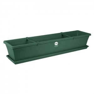 Sebor Sill Planter &amp; Saucer &amp; Clips - 75cm - Green (MOQ mulitples of 6)