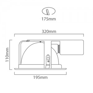 ***DISC***Downlight LED 2x10w White 4000K