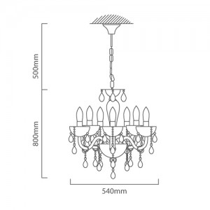 ***DISC***Basilano1 Chandelier 12LT Chrome &amp; Clear