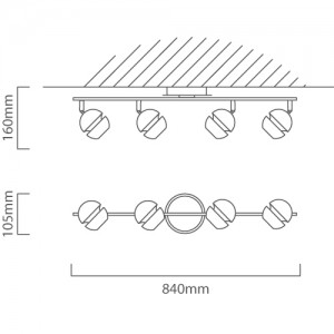 Nocito LED 2LT S/Light 435mm Black/Gold