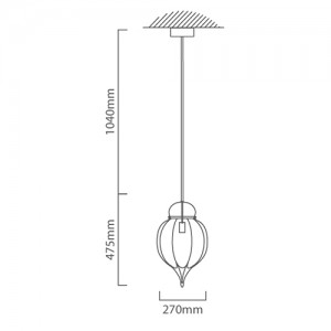 Vibrato Pendant 175mm Black