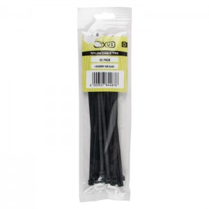 Nexus Cable Ties T50R 4.8mmx200mm – Black - 20 Pack
