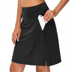 Women's 20-Inch Knee-Length Skorts- Black