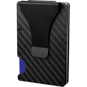 Minimalist Carbon Fiber Wallet Card Holder And Money Clip - RFID Block
