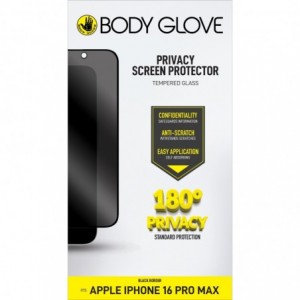 Body Glove Privacy Tempered Glass Screen Protector - Apple iPhone 16 Pro Max - Black Border