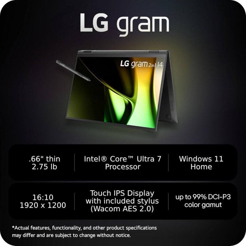 LG gram 14-inch 2in1 Lightweight Laptop - GeeWiz
