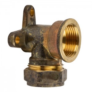 Compression Brass Elbow Wall Plate 22mmx3/4 SABS