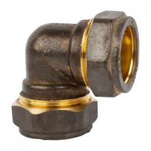 Compression Brass Elbow 90D CXC 22mm SABS