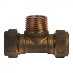 Compression Brass Tee CXCXMI 15mmx1/2 SABS