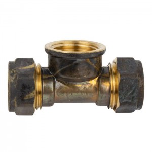 Compression Brass Tee CXCXFI 22mmx1/2 SABS