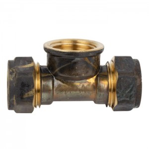 Compression Brass Tee CXCXFI 15mmx1/2 SABS