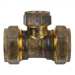 Compression Brass Tee CXCXC 22x22x15mm SABS
