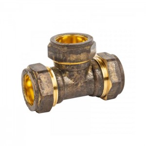 Compression Brass Tee CXCXC 22mm SABS