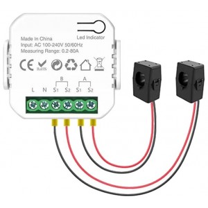 GeeWiz Tuya Energy Electricity Consumption Monitor - with 2x 80A sensors