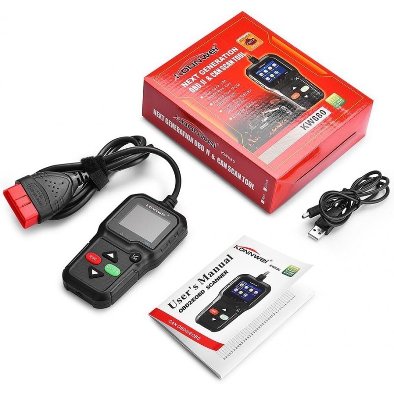 KONNWEI KW680 OBD2 OBDII Car Diagnostic Scanner Car Engine Fault Error ...