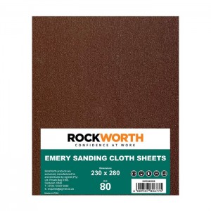 Rockworth Emery Sanding Cloth - 80 Grit (50 Pack)