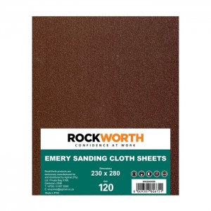 Rockworth Emery Sanding Cloth - 120 Grit (Sold in packs of 50 )
