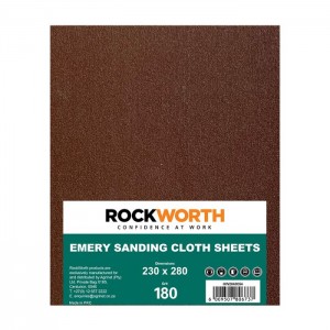 Rockworth Emery Sanding Cloth - 180 Grit (50 Pack)