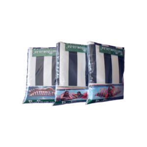 PoolPillow Thick Royal White Stripe Standard Flatpack